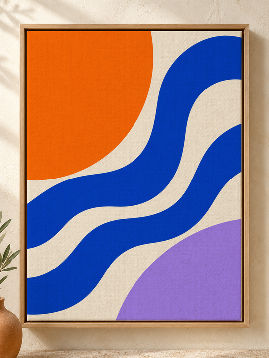 Colorful design on Framed Canvas 3:4 portrait - Sunlit Plaster, Sunlit Plaster
