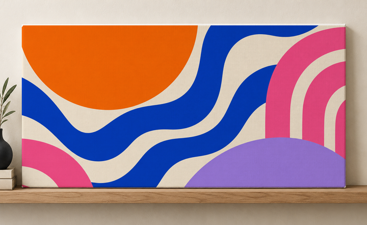 Colorful design on Stretched Canvas 2:1 landscape - Gallery Shelf, Gallery Shelf