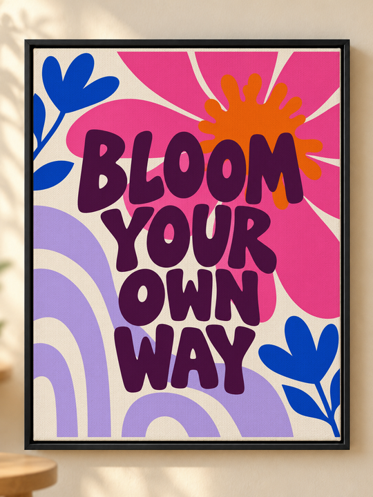 Colorful design on Framed Canvas 11:14 portrait - Bright Cafe Wall, Bright Cafe Wall