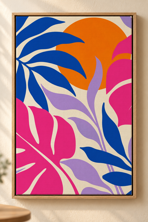 Colorful design on Framed Canvas 2:3 portrait - Bright Cafe Wall, Bright Cafe Wall