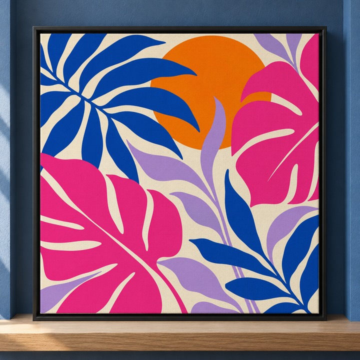 Colorful design on Framed Canvas 1:1 square - Cobalt Alcove, Cobalt Alcove