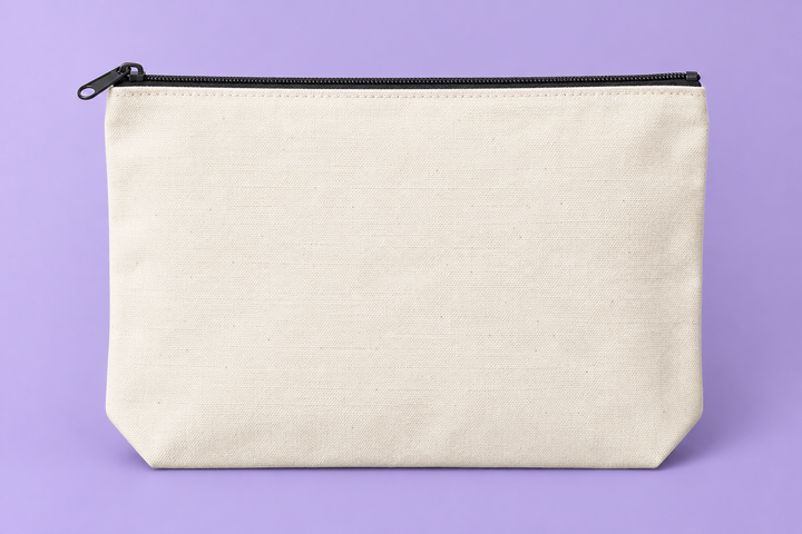 Makeup Bag - Lavender Flat Lay Mockup mockup template