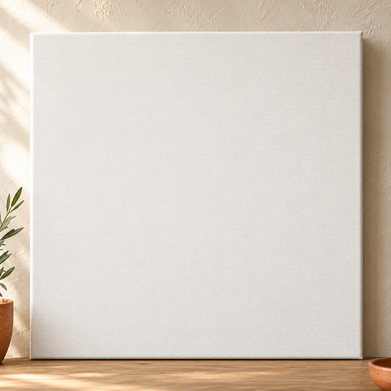 Colorful design on Stretched Canvas 1:1 square - Sunlit Plaster, Sunlit Plaster