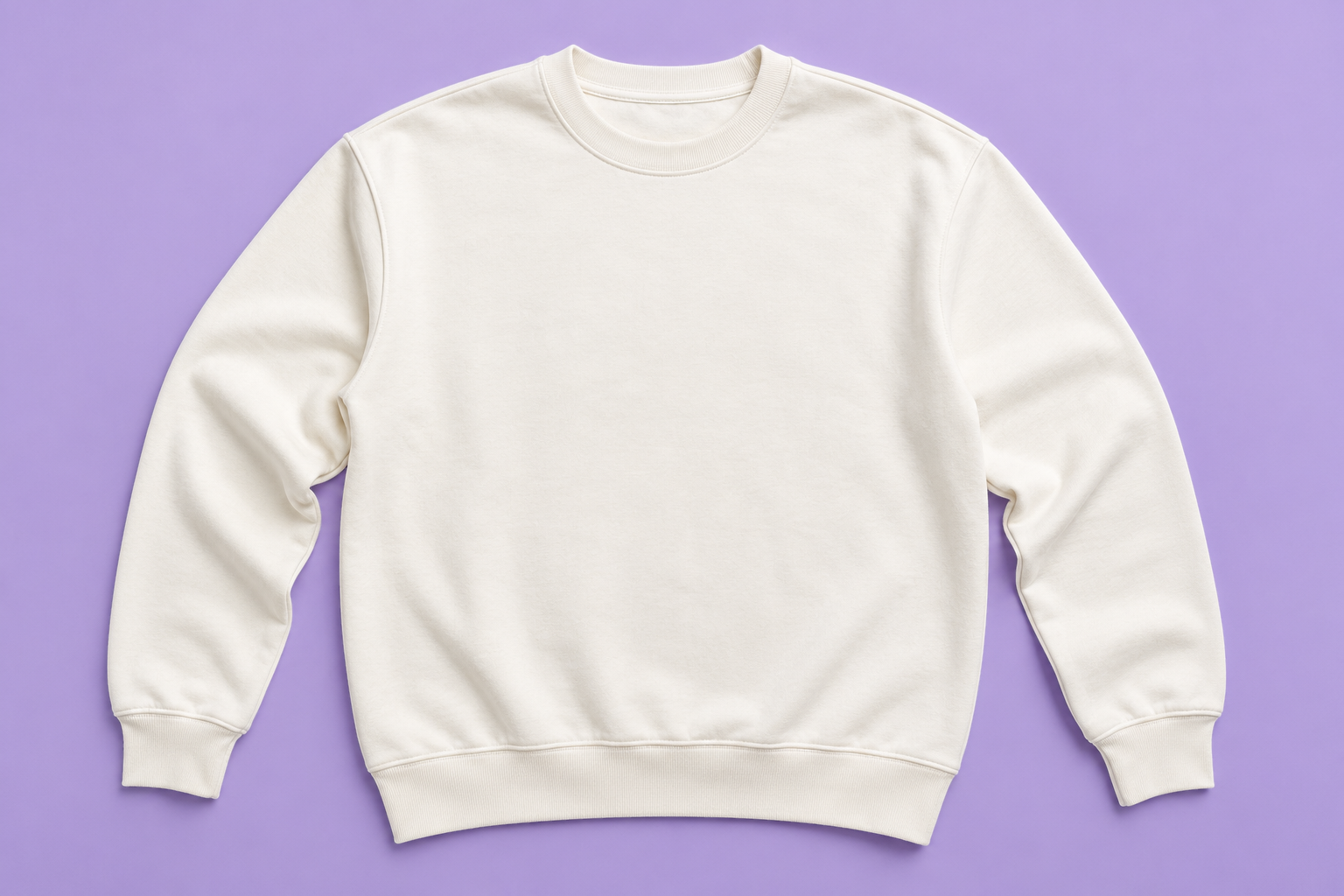 Crewneck Sweatshirt - Purple Flat Lay Mockup mockup template preview