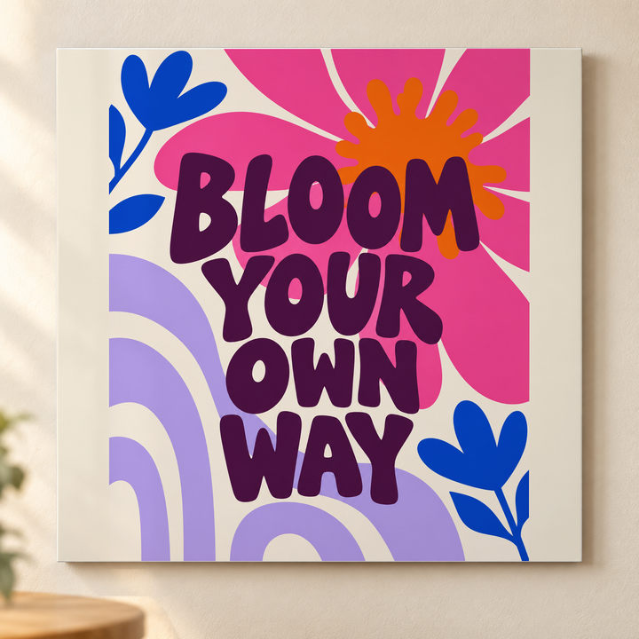 Colorful design on Metal Print 1:1 square - Bright Cafe Wall, Bright Cafe Wall