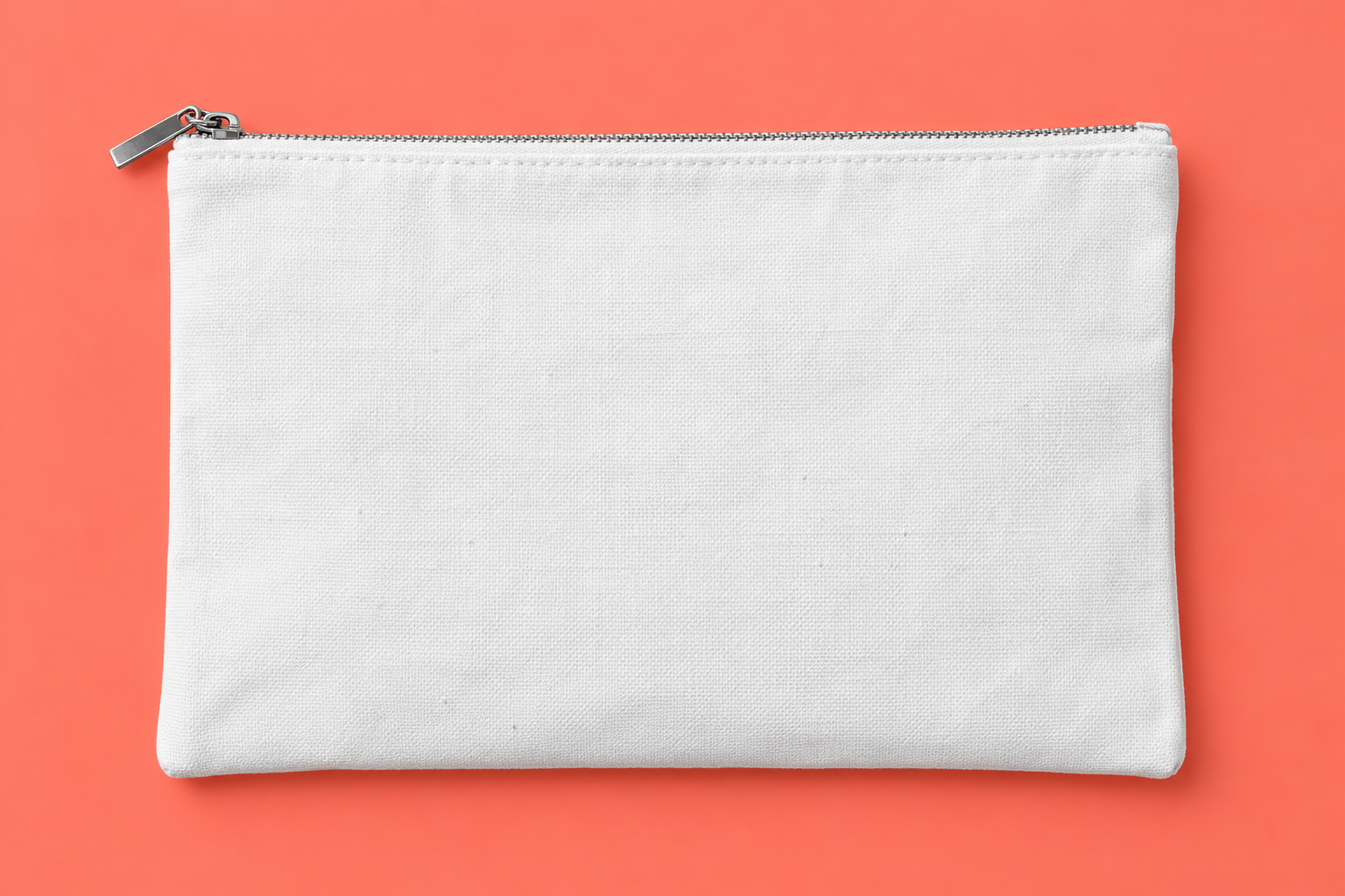 Zipper Pouch - Coral Desk Mockup mockup template preview
