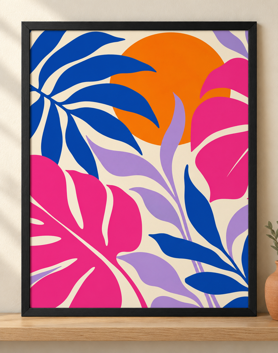 Colorful design on Framed Poster 11:14 portrait - Sunny Shelf, Sunny Shelf