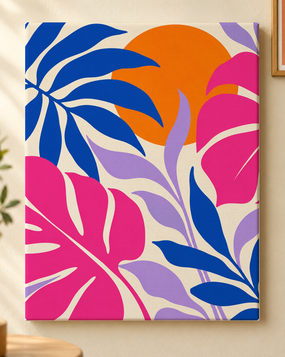 Colorful design on Stretched Canvas 4:5 portrait - Bright Cafe Wall, Bright Cafe Wall