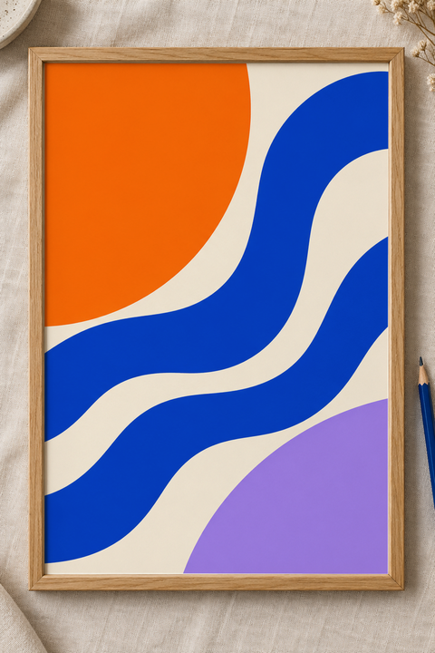 Colorful design on Framed Poster 2:3 portrait - Linen Desktop, Linen Desktop