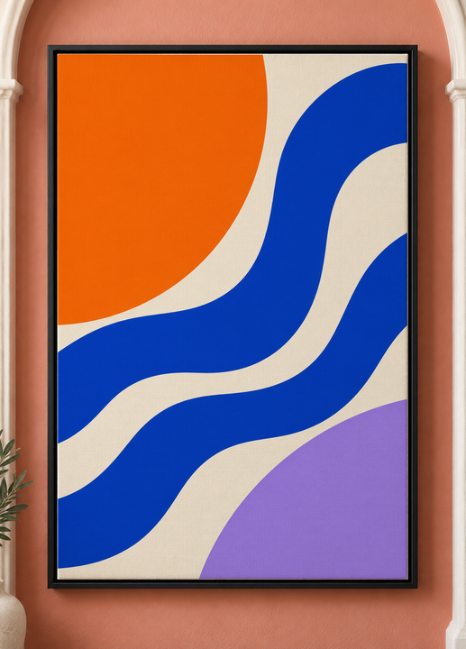 Colorful design on Framed Canvas 2:3 portrait - Coral Niche, Coral Niche