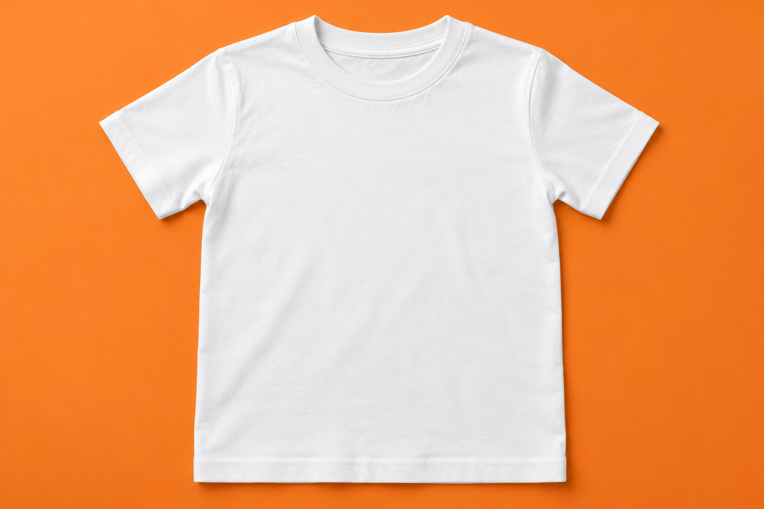 Youth T-Shirt - Orange Flat Lay Mockup mockup template preview