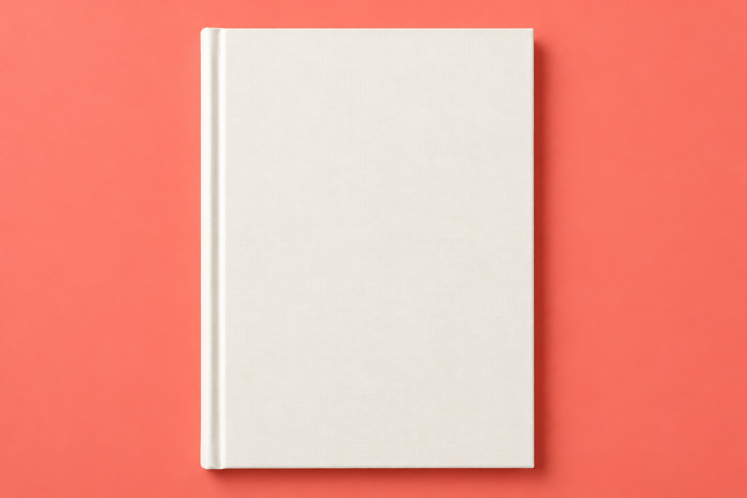 Hardcover Journal - Coral Desk Mockup mockup template preview