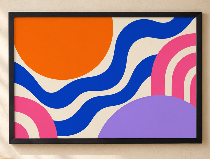 Colorful design on Framed Poster 3:2 landscape - Bright Cafe Wall, Bright Cafe Wall