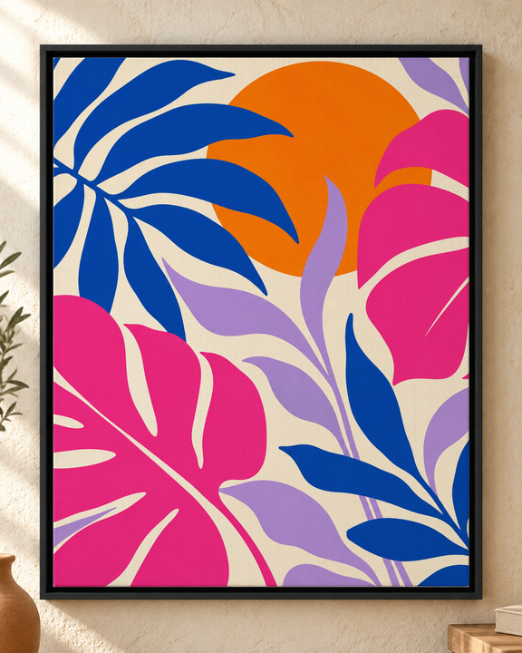 Colorful design on Framed Canvas 4:5 portrait - Sunlit Plaster, Sunlit Plaster