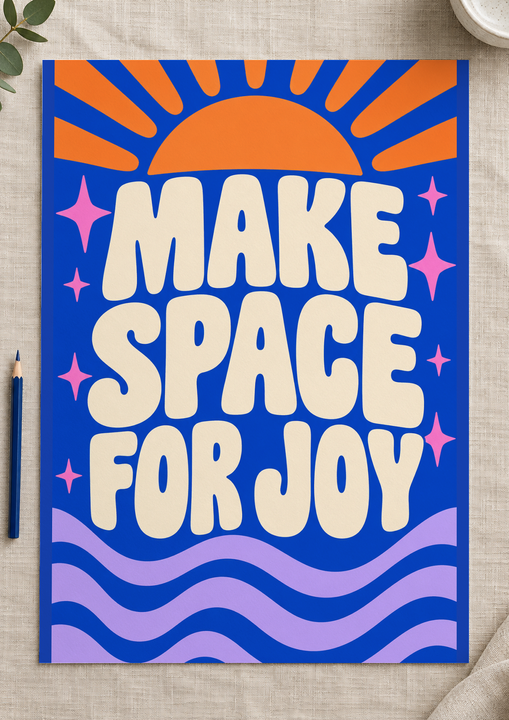 Colorful design on Matte Poster ISO A portrait - Linen Desktop, Linen Desktop