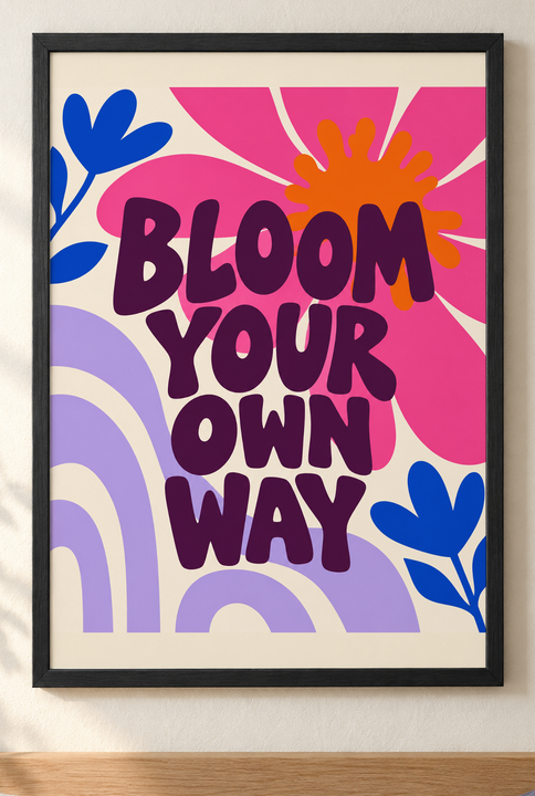Colorful design on Framed Poster ISO A portrait - Quiet Bedroom, Quiet Bedroom