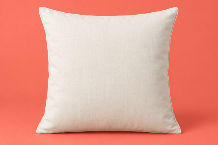 Throw Pillow - Coral Front View Mockup mockup template