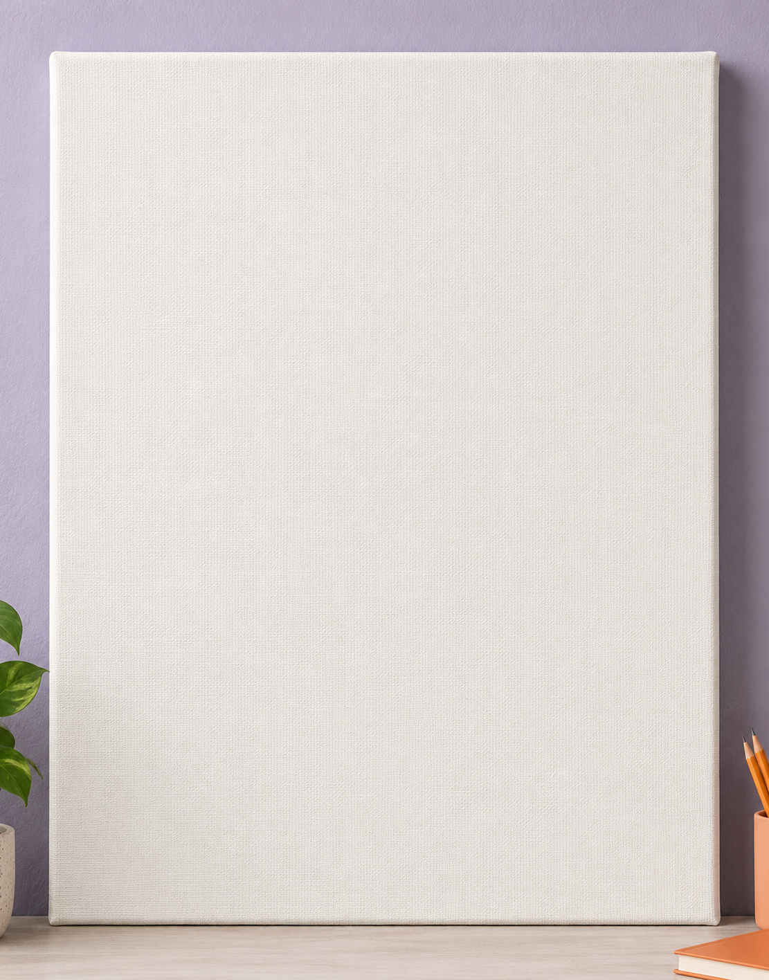 Colorful design on Stretched Canvas 11:14 portrait - Lavender Workspace, Lavender Workspace