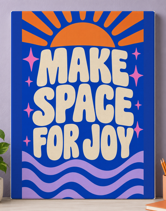 Colorful design on Stretched Canvas 11:14 portrait - Lavender Workspace, Lavender Workspace