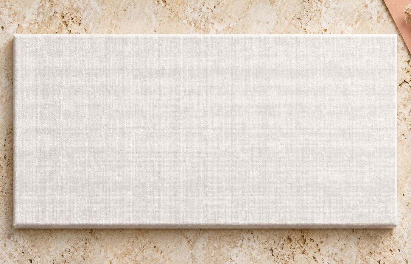 Colorful design on Stretched Canvas 2:1 landscape - Travertine Flat Lay, Travertine Flat Lay
