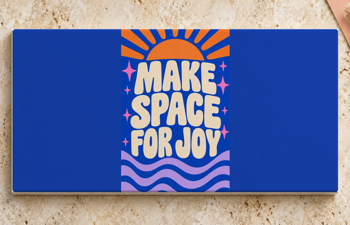 Colorful design on Stretched Canvas 2:1 landscape - Travertine Flat Lay, Travertine Flat Lay