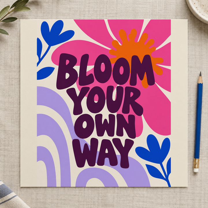 Colorful design on Matte Poster 1:1 square - Linen Desktop, Linen Desktop