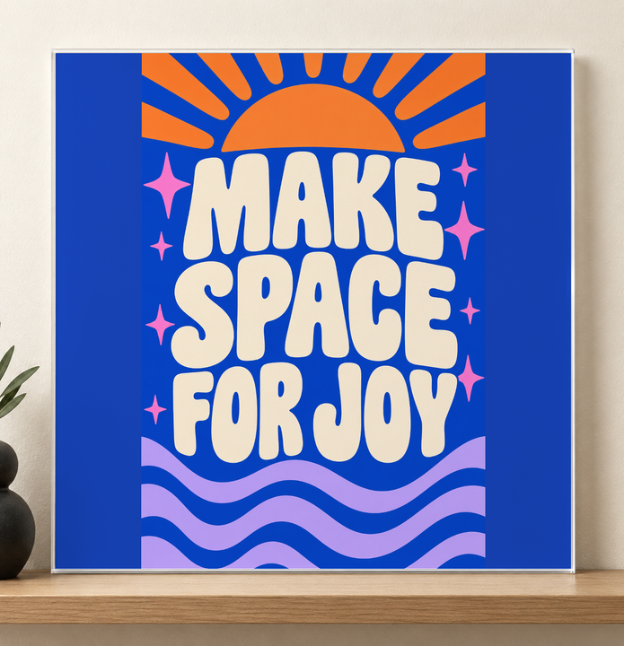 Colorful design on Acrylic Print 1:1 square - Gallery Shelf, Gallery Shelf