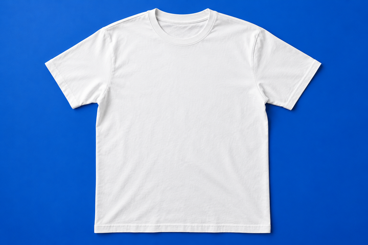 Heavyweight T-Shirt - Cobalt Flat Lay Mockup mockup template