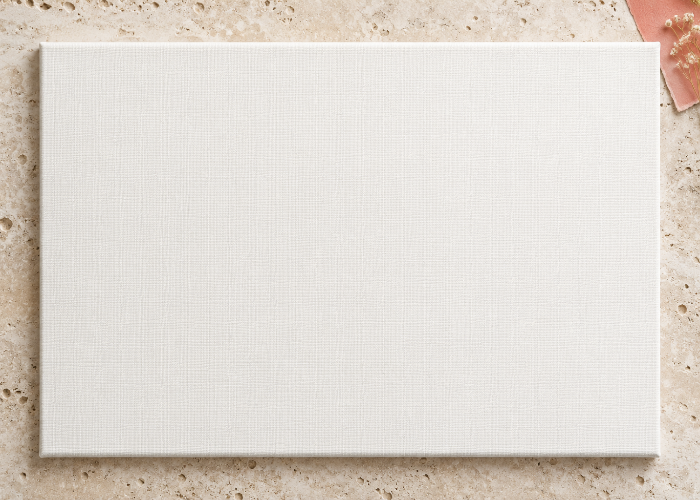 Colorful design on Stretched Canvas 3:2 landscape - Travertine Flat Lay, Travertine Flat Lay