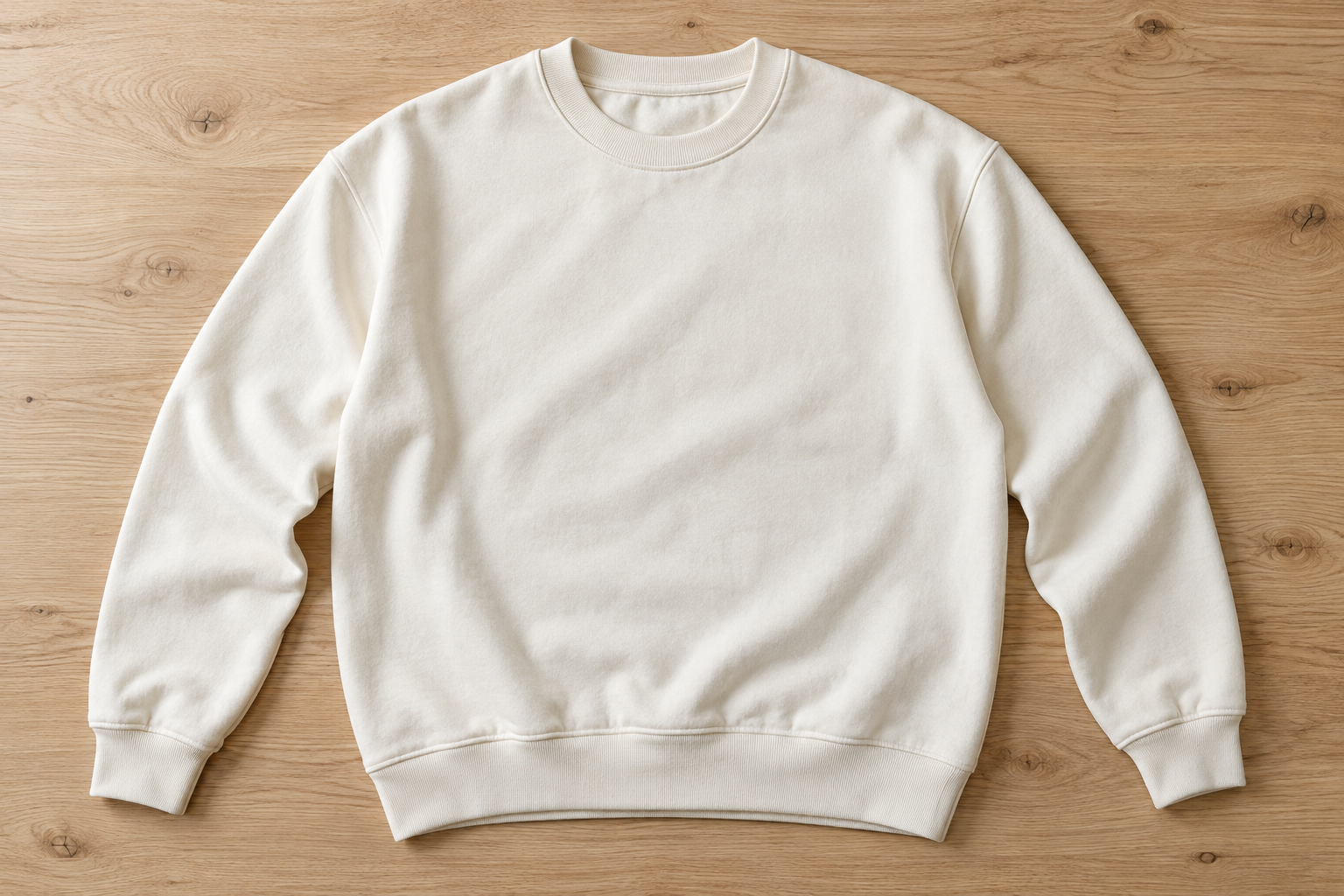 Crewneck Sweatshirt, blank product shown in front flat lay.