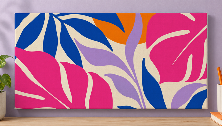 Colorful design on Stretched Canvas 2:1 landscape - Lavender Workspace, Lavender Workspace
