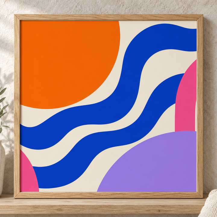Colorful design on Framed Poster 1:1 square - Stone Reading Nook, Stone Reading Nook