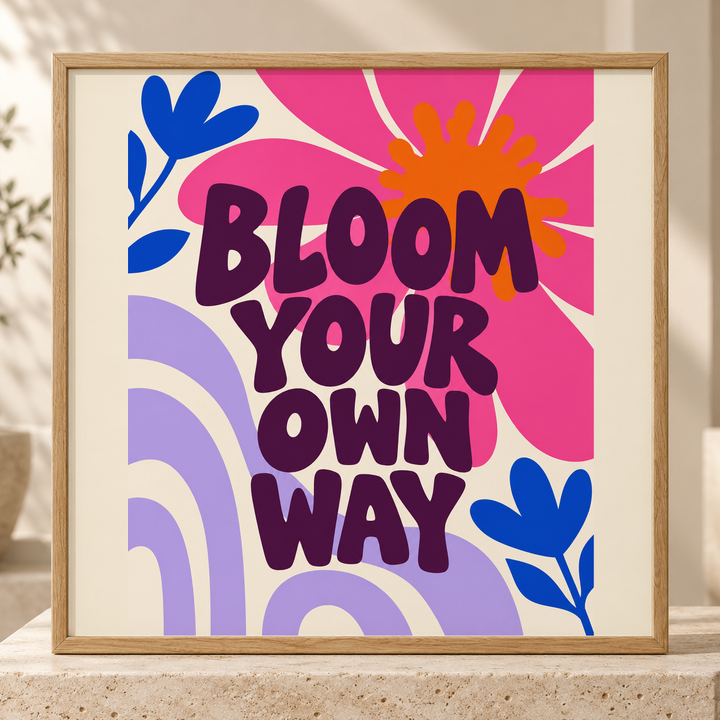 Colorful design on Framed Poster 1:1 square - Gallery Pedestal, Gallery Pedestal