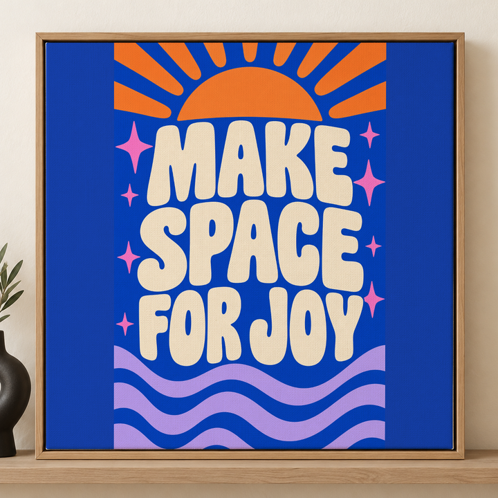 Colorful design on Framed Canvas 1:1 square - Gallery Shelf, Gallery Shelf