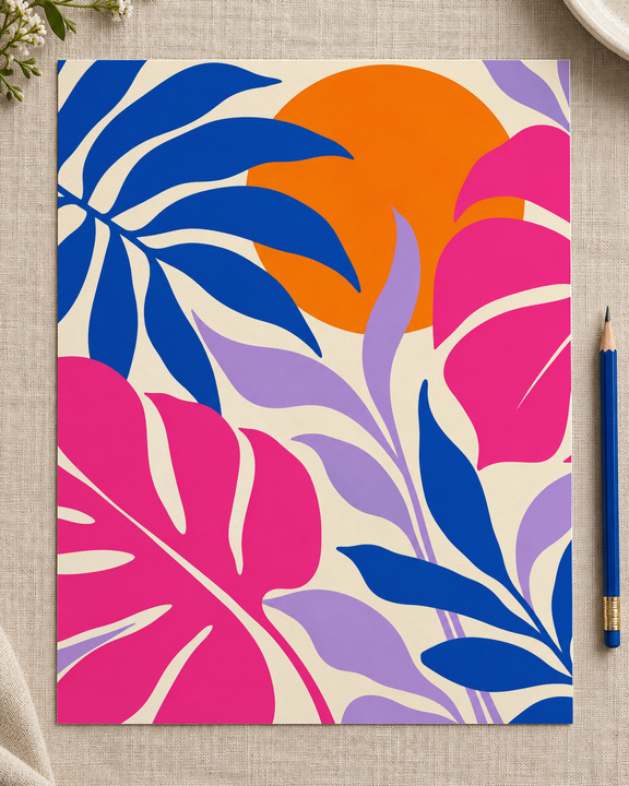 Colorful design on Matte Poster 4:5 portrait - Linen Desktop, Linen Desktop