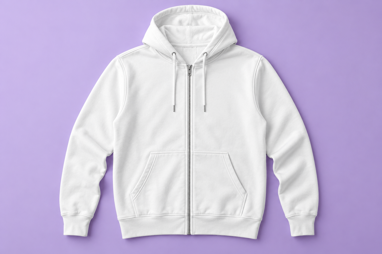 Zip Hoodie - Lavender Front View Mockup mockup template preview