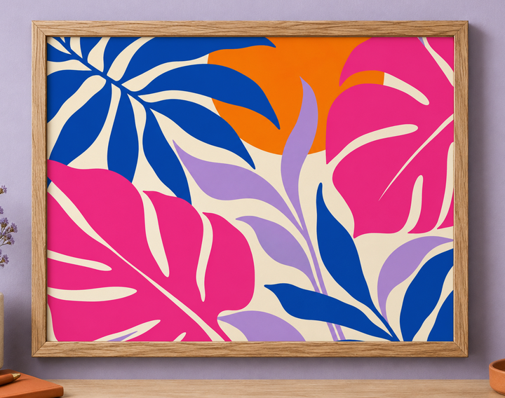 Colorful design on Framed Poster 4:3 landscape - Lavender Workspace, Lavender Workspace