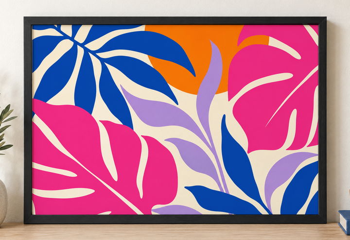 Colorful design on Framed Poster 3:2 landscape - Oak Console, Oak Console