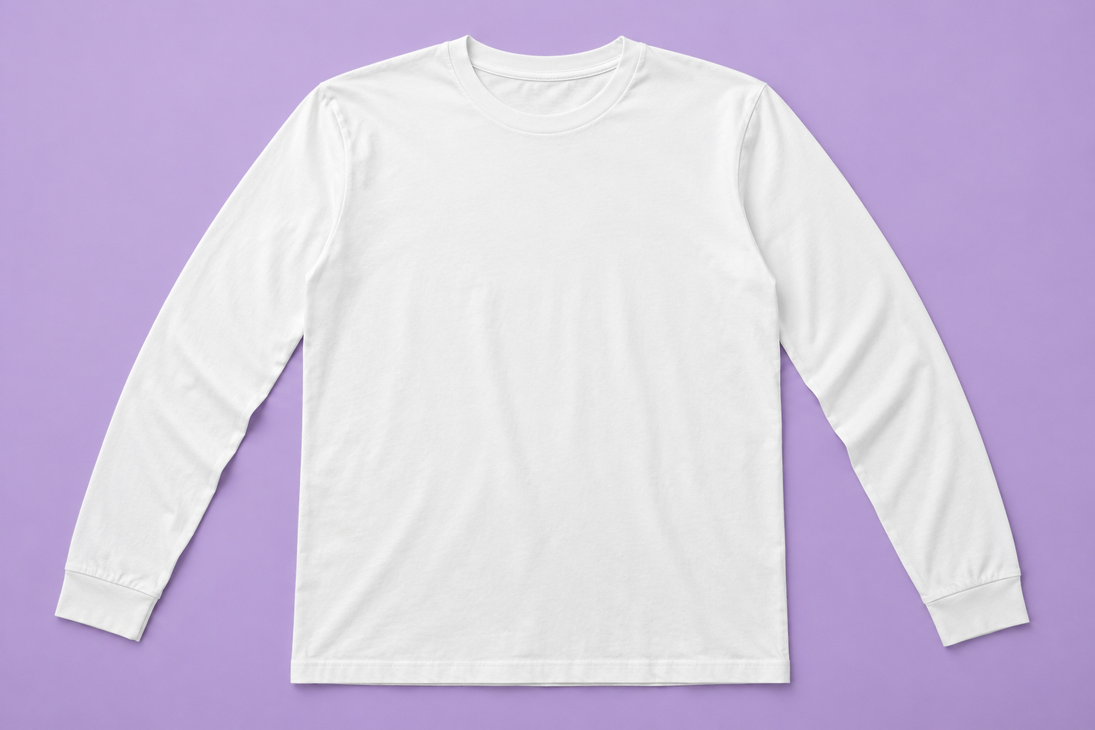 Long Sleeve Shirt - Lavender Flat Lay Mockup mockup template preview