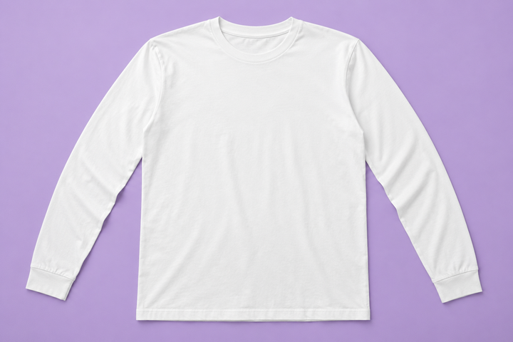 Long Sleeve Shirt - Lavender Flat Lay Mockup mockup template