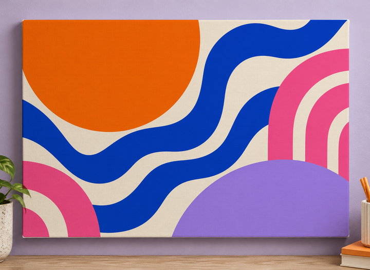 Colorful design on Stretched Canvas 3:2 landscape - Lavender Workspace, Lavender Workspace