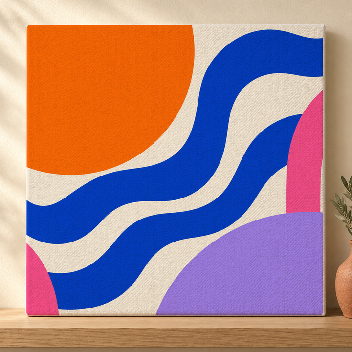 Colorful design on Stretched Canvas 1:1 square - Sunny Shelf, Sunny Shelf