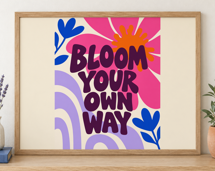Colorful design on Framed Poster 4:3 landscape - Oak Console, Oak Console