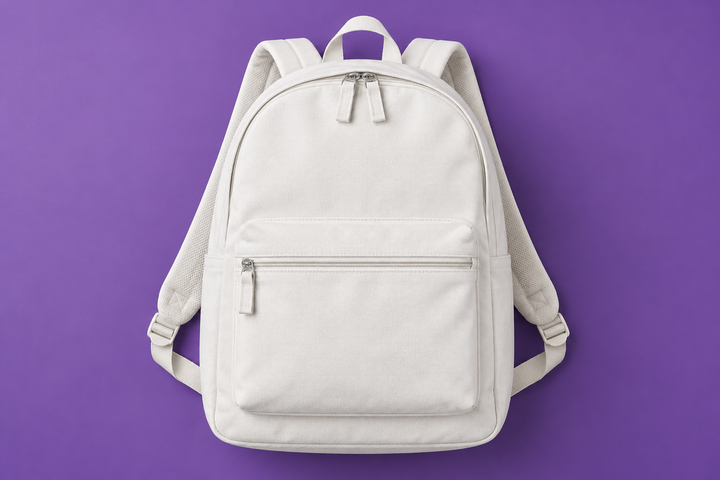 Backpack Front Panel - Purple Studio Mockup mockup template