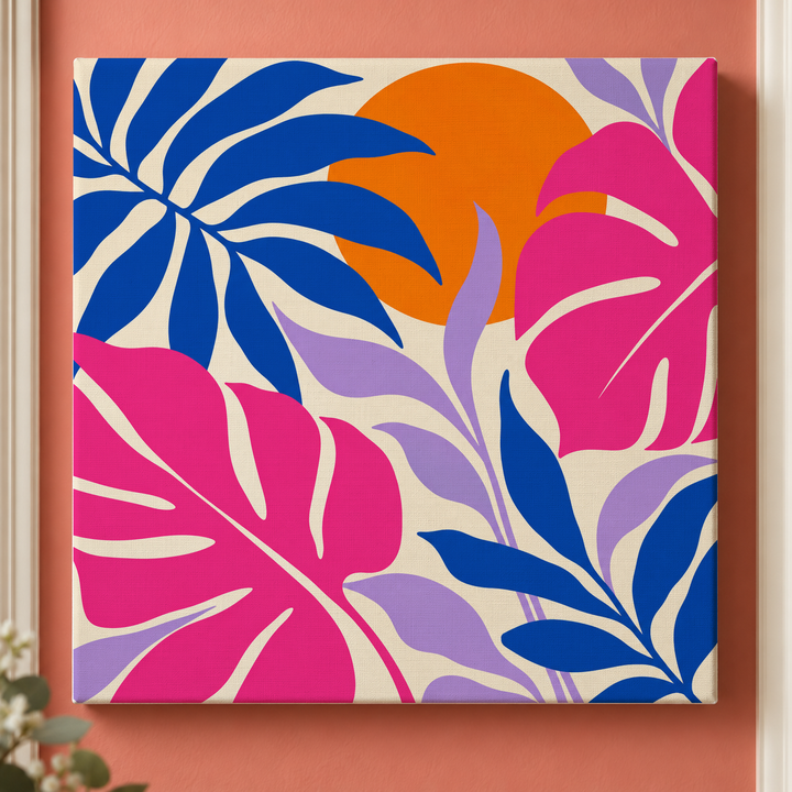 Colorful design on Stretched Canvas 1:1 square - Coral Niche, Coral Niche