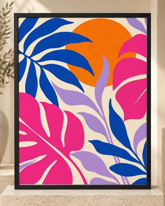 Colorful design on Framed Poster 11:14 portrait - Gallery Pedestal, Gallery Pedestal