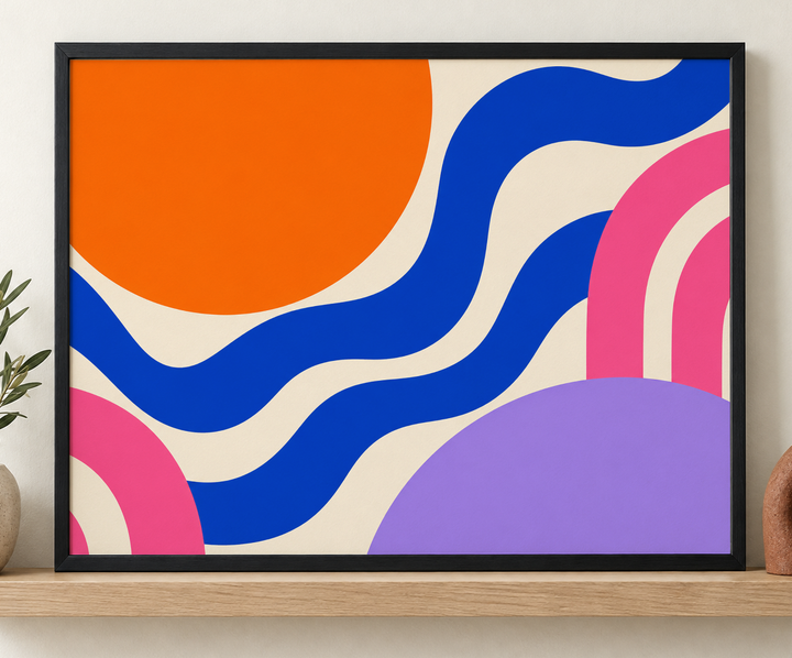 Colorful design on Framed Poster 4:3 landscape - Gallery Shelf, Gallery Shelf
