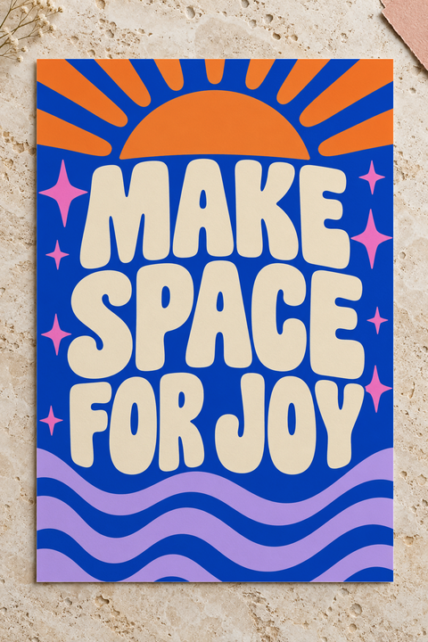 Colorful design on Matte Poster 2:3 portrait - Travertine Flat Lay, Travertine Flat Lay