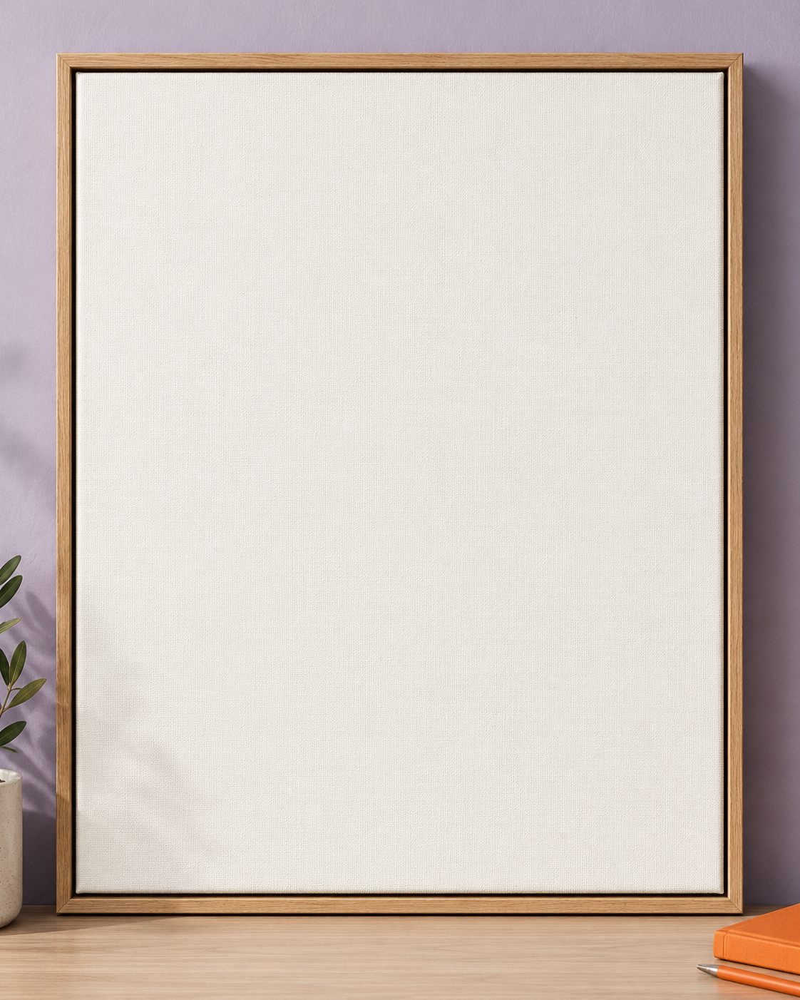 Colorful design on Framed Canvas 4:5 portrait - Lavender Workspace, Lavender Workspace