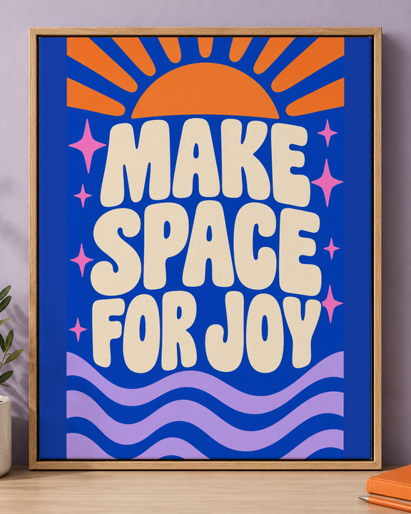 Colorful design on Framed Canvas 4:5 portrait - Lavender Workspace, Lavender Workspace